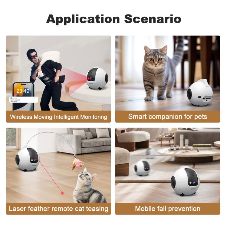 SriHome DH013 Plus 4MP Smart Pet Robot Camera with Auto-Charging Dock, US Plug, UK Plug, EU Plug, AU Plug - Image 6