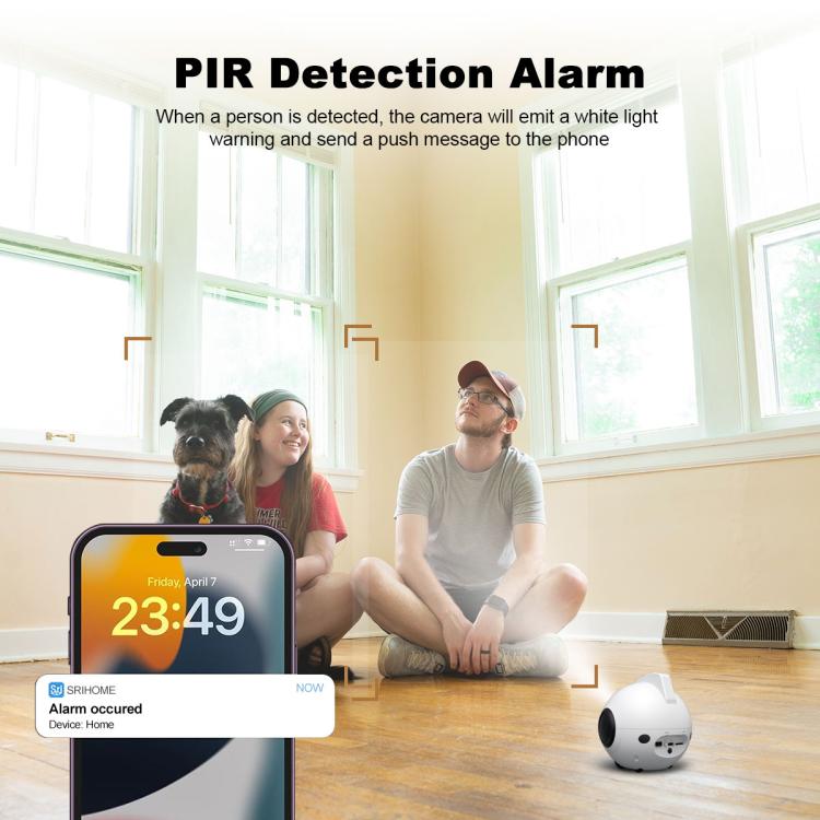 SriHome DH013 Plus 4MP Smart Pet Robot Camera with Auto-Charging Dock, US Plug, UK Plug, EU Plug, AU Plug - Image 9